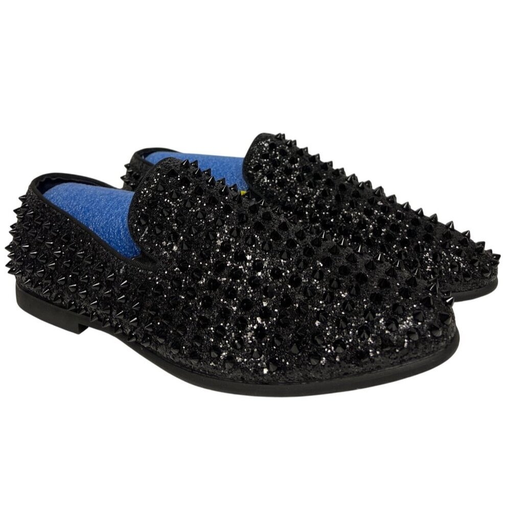 J75 Jump Luxor Black Men's Shoes Studded Spike Slip On Loafer Size 11 NEW